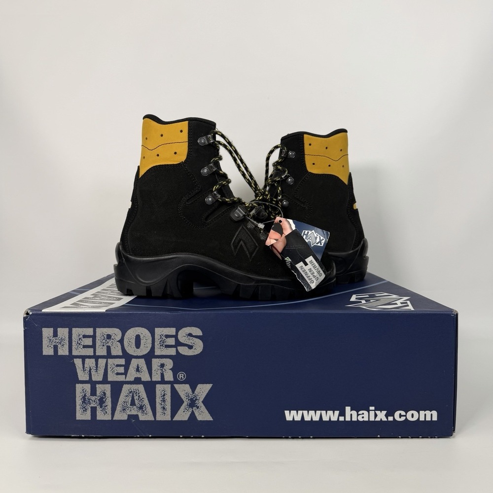 Haix Missoula Wildland Fire Boots Black/Yellow Flame Resistant Leather Size 6